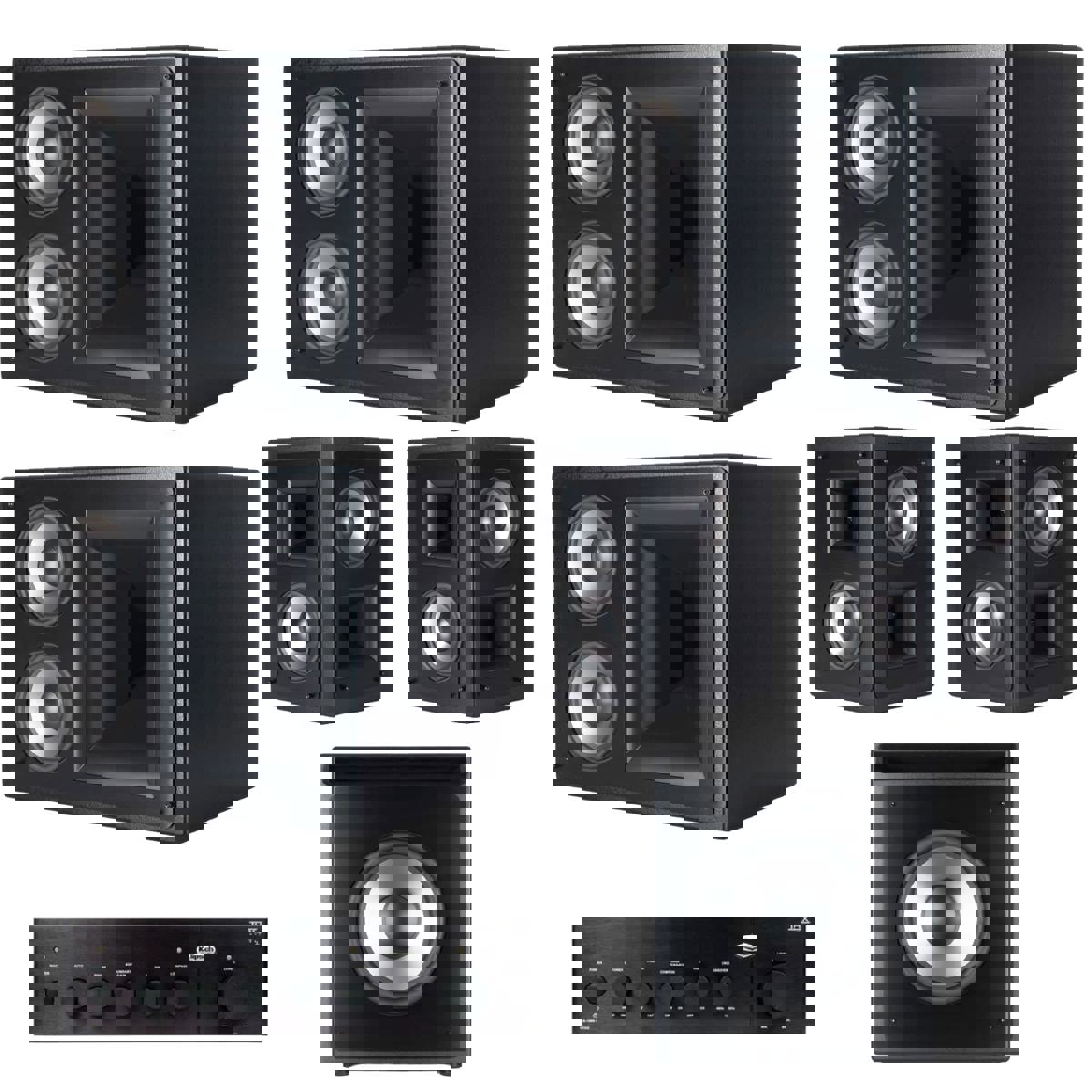 Amped Audio Warehouse AudioHaus THX-5000 6-pc Surround Sound Home Theater System Black